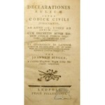 SINGER Joannes, Declarationes aulicae super Codice civili judiciario, Ab anno 1782. usque ad annum 1787.