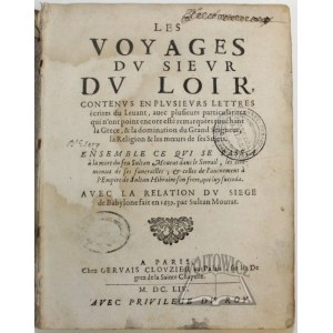 (DU LOIR Nicolas), Les voyages du sieur Du Loir.