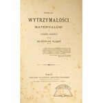 KLUGER Władysław, Wykład wytrzymałości materyałów i stałości budwoli