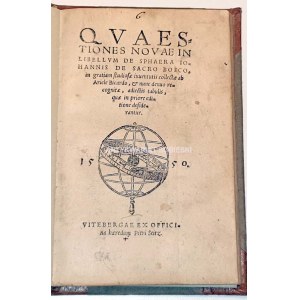 ASTRONOMIA - BICARDIUS - QUAESTIONES NOVAE IN LIBELLUM DE SPHERA IOANNIS DE SACRO BOSCO... Wittenberg 1550