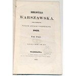 BIBLIOTEKA WARSZAWSKA tom 1-3 z 1852 roku ryciny