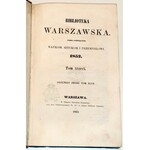 BIBLIOTEKA WARSZAWSKA tom 1-3 z 1852 roku ryciny