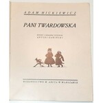 MICKIEWICZ - PANI TWARDOWSKA wyd. 1928 ryciny i okładkę wykonał Antoni Gawiński