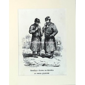 FRANCISZEK KOSTRZEWSKI (1826-1911) - HANDLARZ DRZEWA NA DOROBKU ZE SWOIM PISARZEM