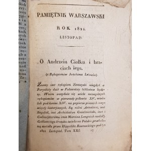 Pamiętnik Warszawski Rok 1821.Miesiąc listopad
