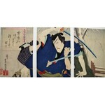 Toyohara KUNICHIKA [1835-1900] Walczący aktorzy kabuki, II poł. XIX w.