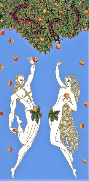 Romain de TIRTOFF (ERTÉ) [1892-1990] Adam i Ewa (Adam and Eve), 1982