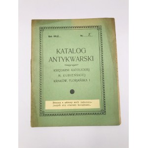 Katalog antykwarski Księgarni Katolickiej M. Łubieńskiej Kraków