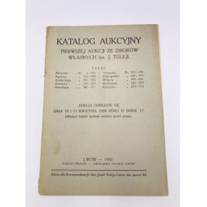 Katalog aukcyjny pierwszej aukcji ze zbiorów własnych inż. J. Tuleji