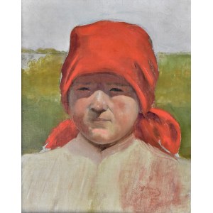 Józef Świrysz-Ryszkiewicz (1888-1942), Dziewczyna w czerwonej chustce, 1905