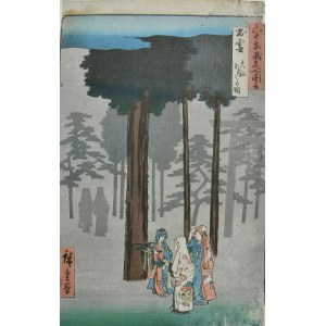 Utagawa Hiroshige (1797-1858), Ceremonia hotohoto w świątyni Izumo-taisha. Izumo-taisha. Hotohoto no zu