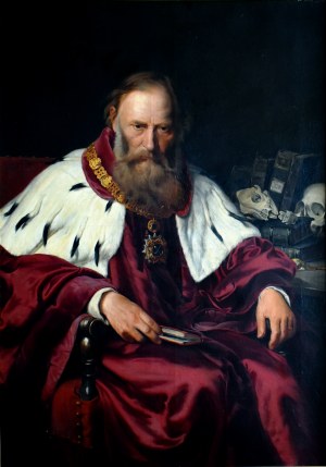 Kazimierz Pochwalski (1855-1940), Portret prof. Ludwika Teichmanna, rektora Uniwersytetu Jagiellońskiego, 1889