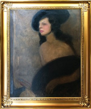 Alfons Karpiński (1875-1961), Portret malarki Carlotty Bologna