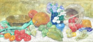 Julia GIŻYCKA-BEREZOWSKA (1880-1976), Martwa natura z owocami i kwiatami, ok. 1937