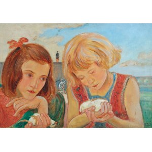 Wlastimil HOFMAN (1881-1970), Dziewczynki z ptaszkami, ok. 1925