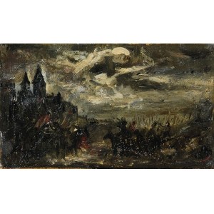 Józef BRANDT (1841-1915), Szkic do obrazu „Czarniecki pod Koldyngą” [Nokturn - pochód Kozaków], ok. 1869