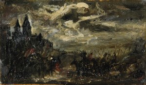 Józef BRANDT (1841-1915), Szkic do obrazu „Czarniecki pod Koldyngą” [Nokturn - pochód Kozaków], ok. 1869