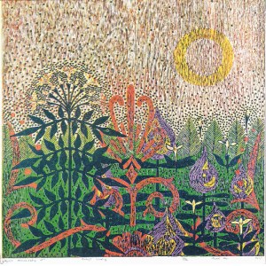 Hanna KUR (ur. 1994), Ogród ornamentalny IV, 2019, litografia, papier; 86 x 86 cm;