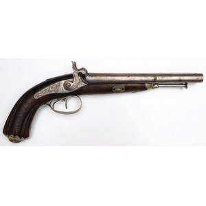 TWO-LUBE PISTOL WITH CAPSULE LOCK, ca. 1840