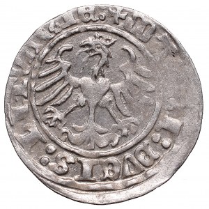 Zygmunt I Stary, Półgrosz 1512, Wilno - neiopisana przebitka SIGISMVNⱭ/DI
