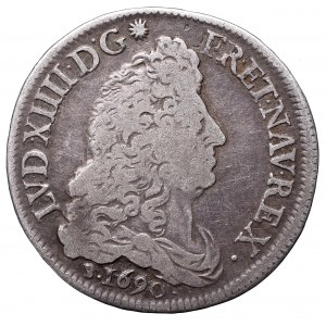 France, Louis XIV, 1/2 ecu 1690, Lyon