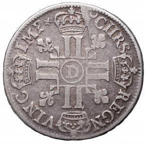 Francja, Ludwik XIV, 1/2 ecu 1690, Lyon