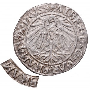 Prusy Książęce, Albrecht Hohenzollern, Grosz 1543, Królewiec - BRAИ