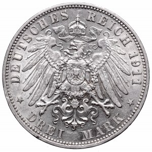Niemcy, Saksonia, 3 marki 1911 E