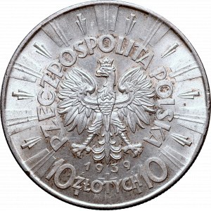 II Rzeczpospolita, 10 złotych 1939 Piłsudski