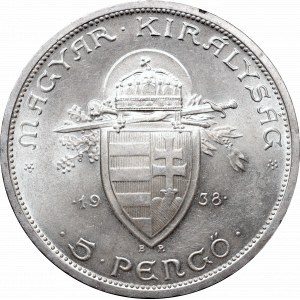 Hungary, 5 pengo 1938