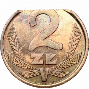 PRL, 2 złote 1979 - destrukt końcówka blachy