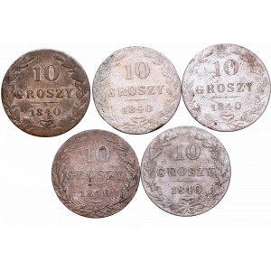 Zabór rosyjski, Zestaw 10 groszy 1840
