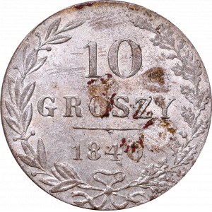 Poland under Russia, 10 groschen 1840