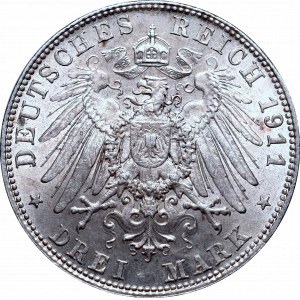 Germany, Bayern, 3 mark 1911