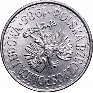 PRL, 1 złoty 1985 - destrukt skrętka 170 stopni