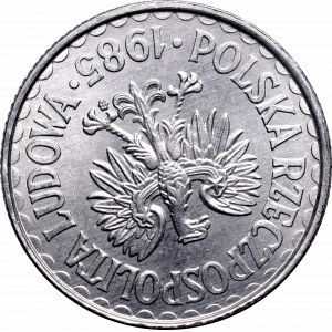 Peoples Republic of Poland, 1 zloty 1985 mint error