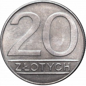 PRL, 20 złotych 1987 - destrukt skrętka ~30 stopni