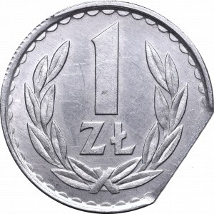 PRL, 1 złoty 1985 - destrukt końcówka blachy