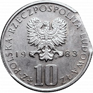 Peoples Republic of Poland, 10 zloty 1983 mint error
