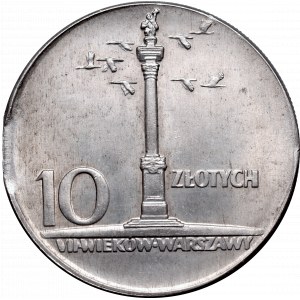PRL, 10 złotych 1965 Kolumna - destrukt końcówka blachy