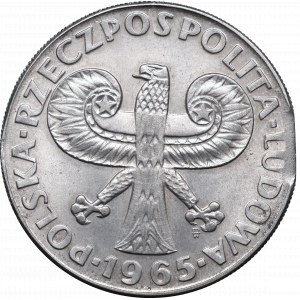 Volksrepublik Polen, 10 Zloty 1965 Säule - zerstörerische Blechspitze