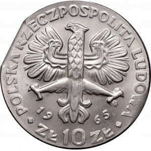 Peoples Republic of Poland, 10 zloty 1965 mint error