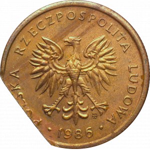 Peoples Republic of Poland, 2 zloty 1986 mint error