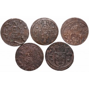 Sweden, Cristina Vasa, Lot of 1/4 ore 1635-1637