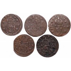 Sweden, Cristina Vasa, Lot of 1/4 ore 1634-1642