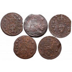 Sweden, Cristina Vasa, Lot of 1/4 ore 1634-1638