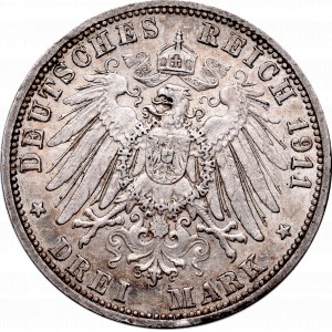 Niemcy, Badenia, Fryderyk II, 3 marki 1911 G, Karsluche