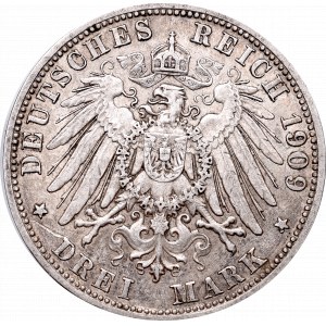 Germany, Bayern, Otto I, 3 mark 1909 D