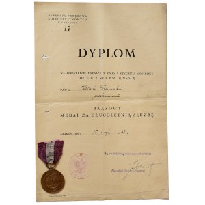II RP, Medal Za długoletnią służbę X lat z nadaniem 1938 Kraków PKP
