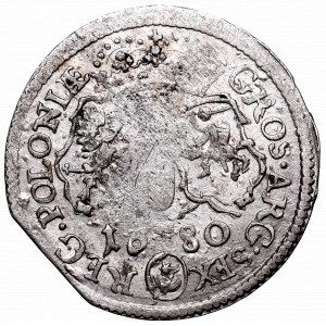 Jan III Sobieski, Szóstak 1680, Bydgoszcz - rękaw pojedynczy, data wąsko